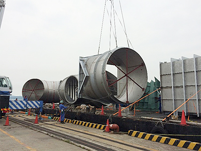 入側ダクト製作 製作総重量 95t