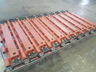 製缶機械加工品　コンベアエプロン製作・組立